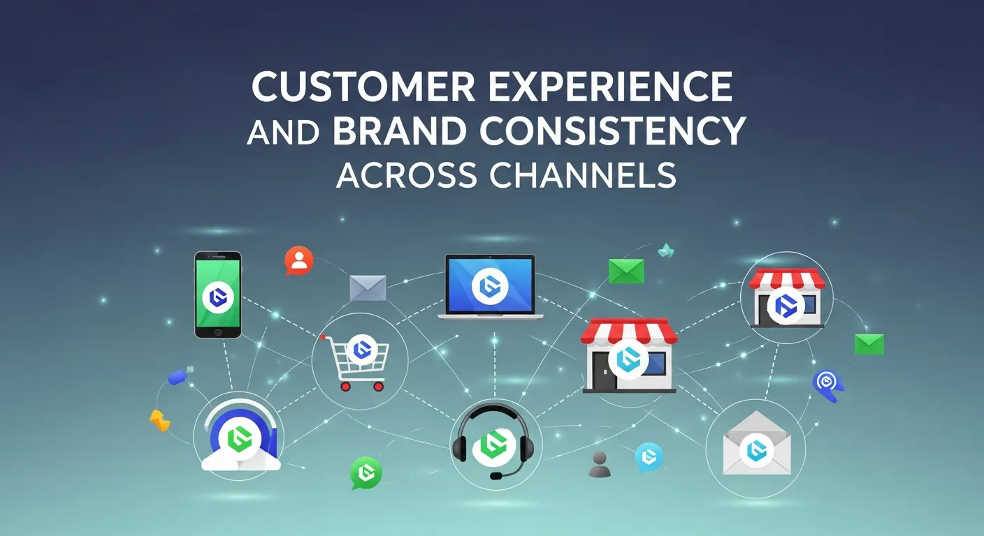 Creative illustration of consistent brand experience across both outbound and inbound marketing channels — including ads, blogs, events, and digital touchpoints.