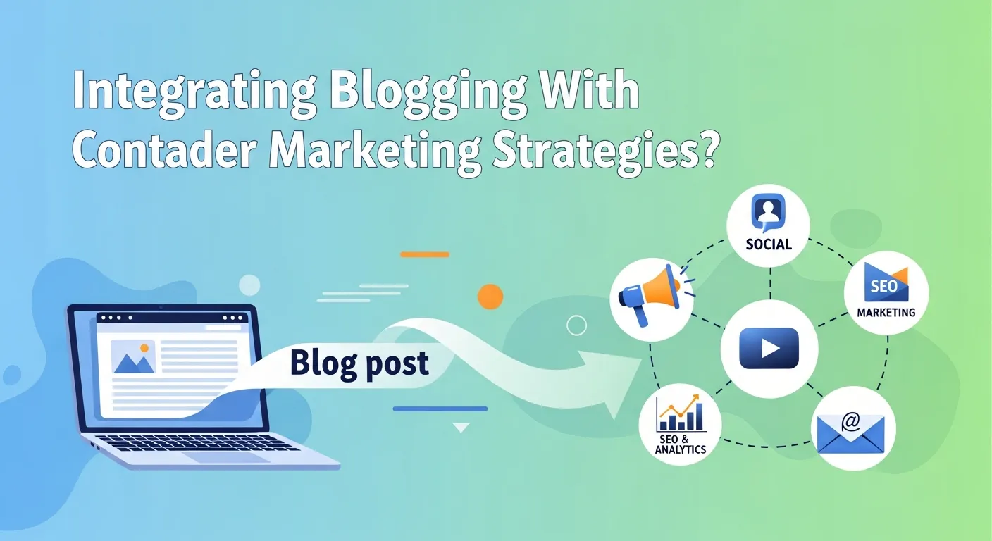 Flowchart showing how blogging integrates with SEO, email marketing, paid campaigns, and social media within a content ecosystem