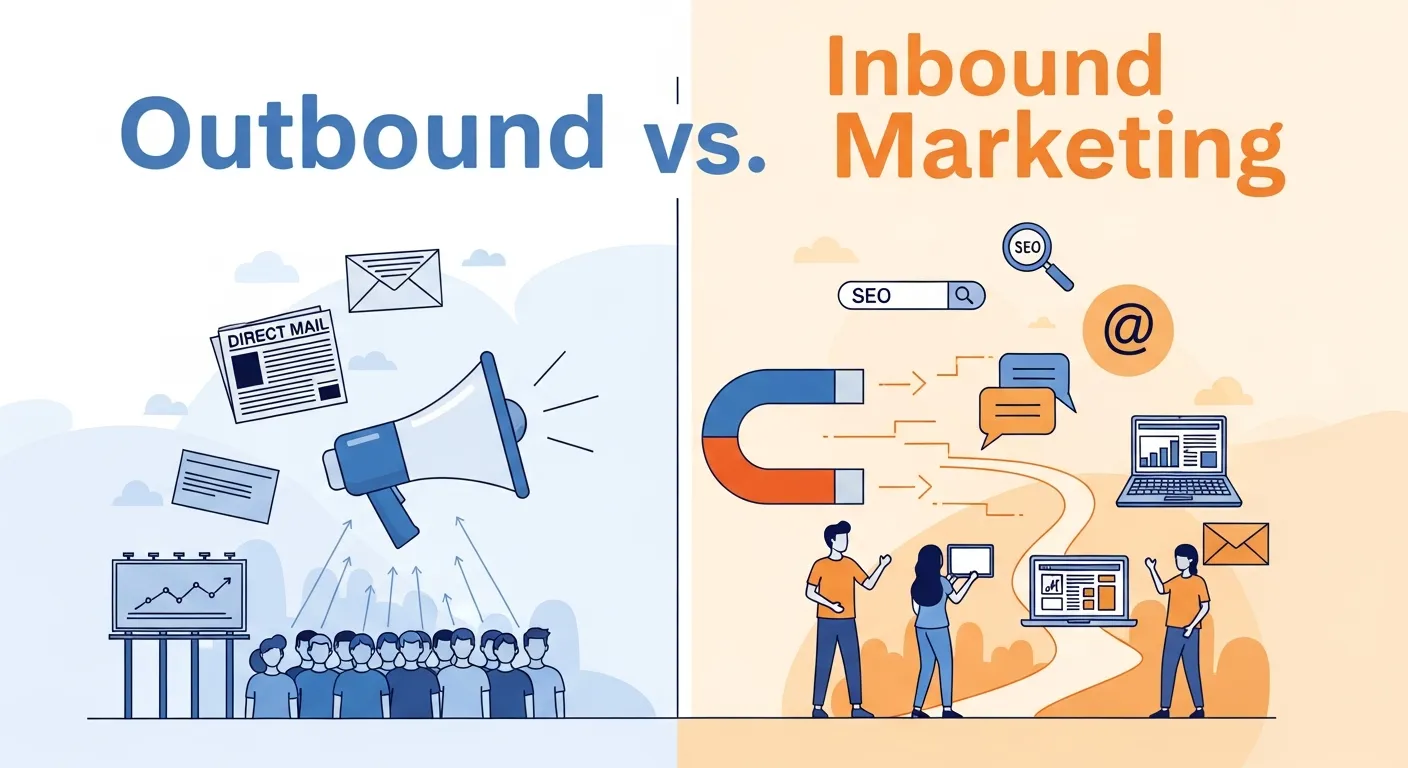 Comparison between outbound and inbound marketing strategies for lead generation