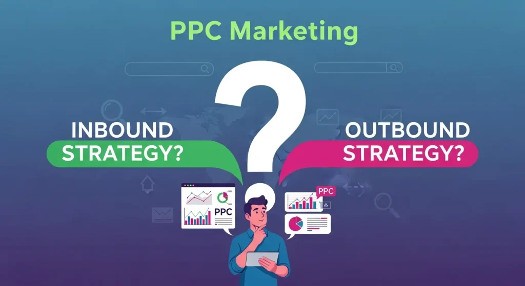 Marketer analyzing PPC advertising strategy to determine whether pay-per-click marketing is inbound or outbound