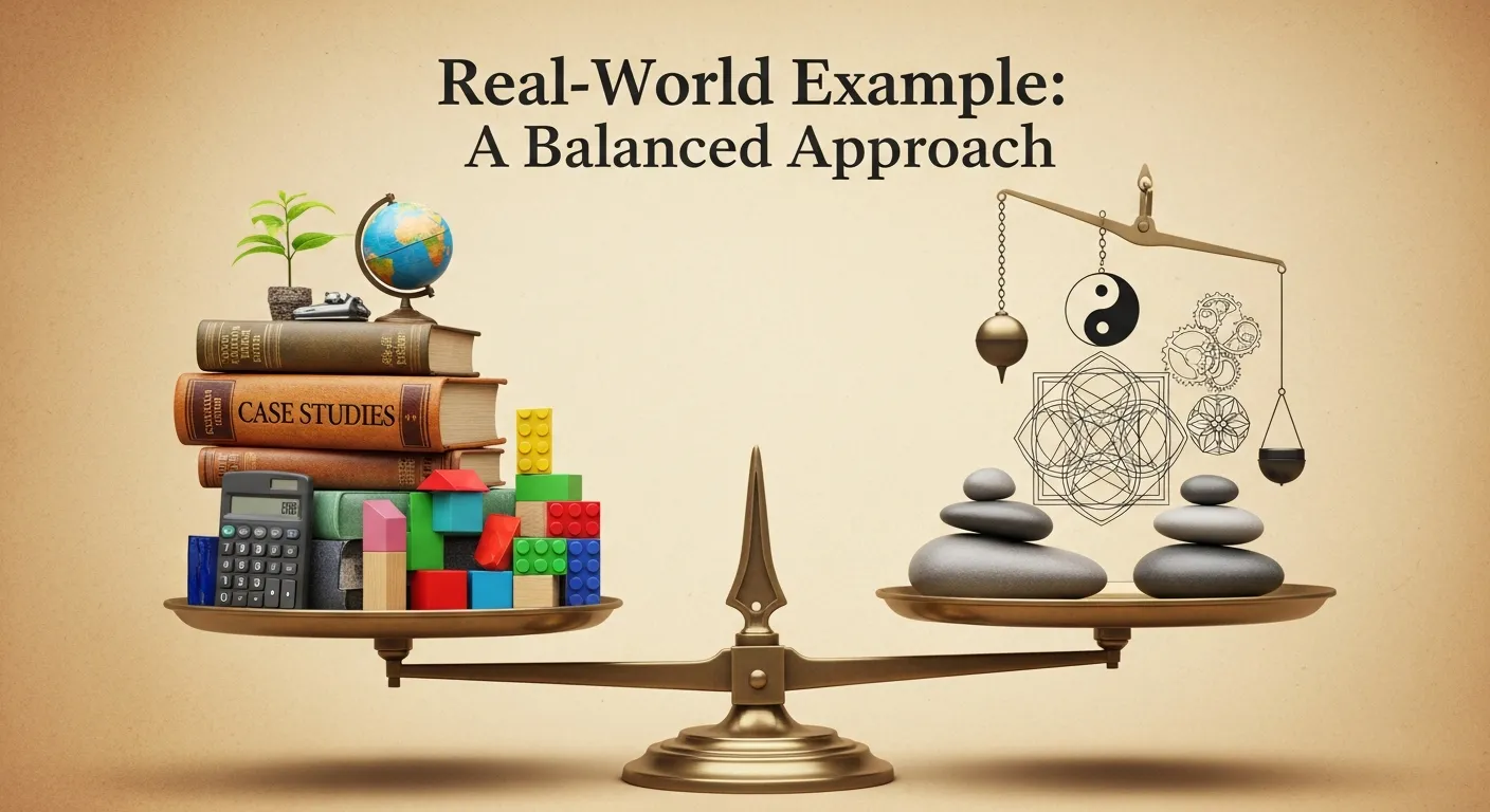 Marketing flow illustration showing how a SaaS company combines inbound content marketing with outbound LinkedIn ads and dynamic search campaigns for maximum visibility.