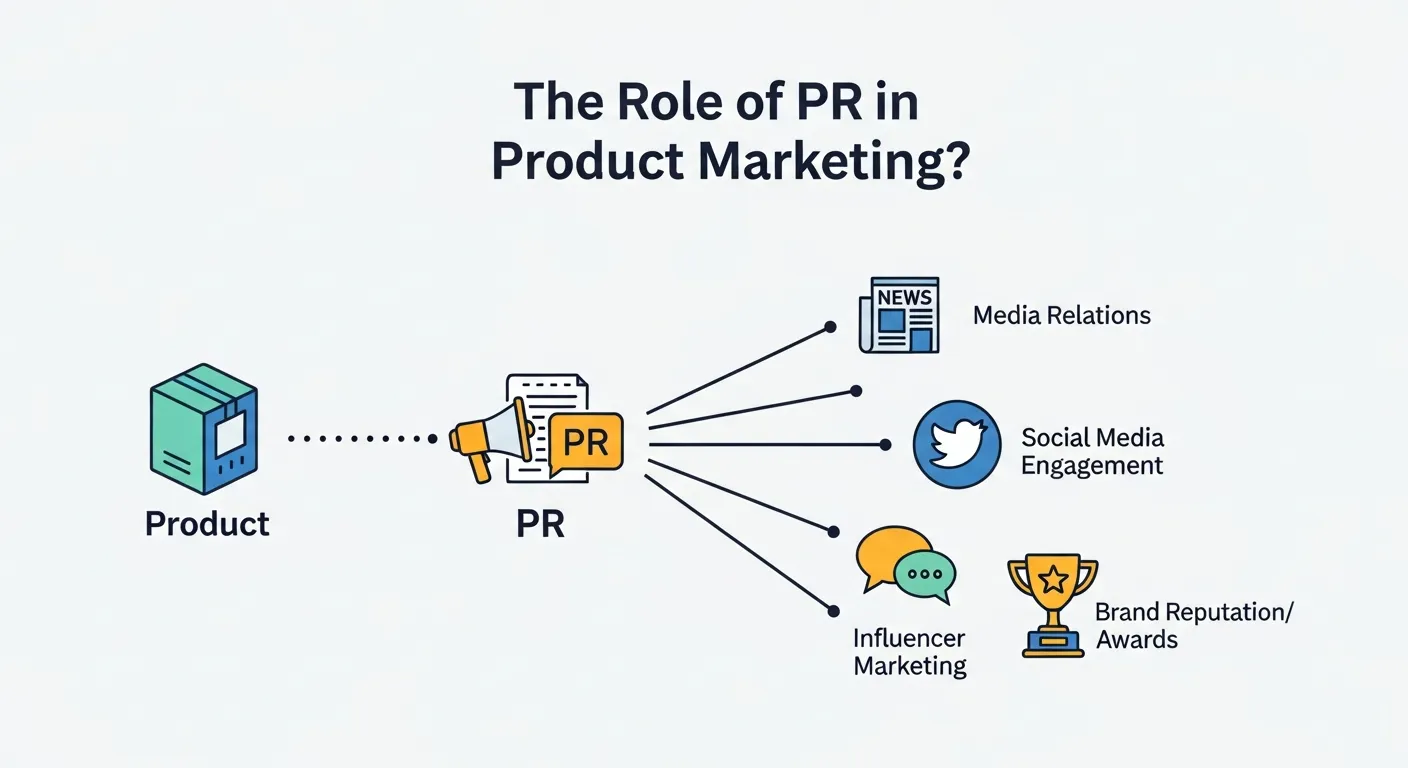 Public Relations supporting product marketing through press coverage, brand storytelling, and third-party media validation.