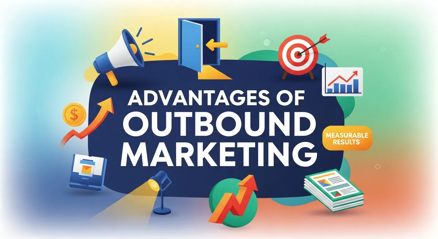Marketers planning an outbound marketing campaign using multiple channels like TV, email, and digital ads to reach a wide audience quickly