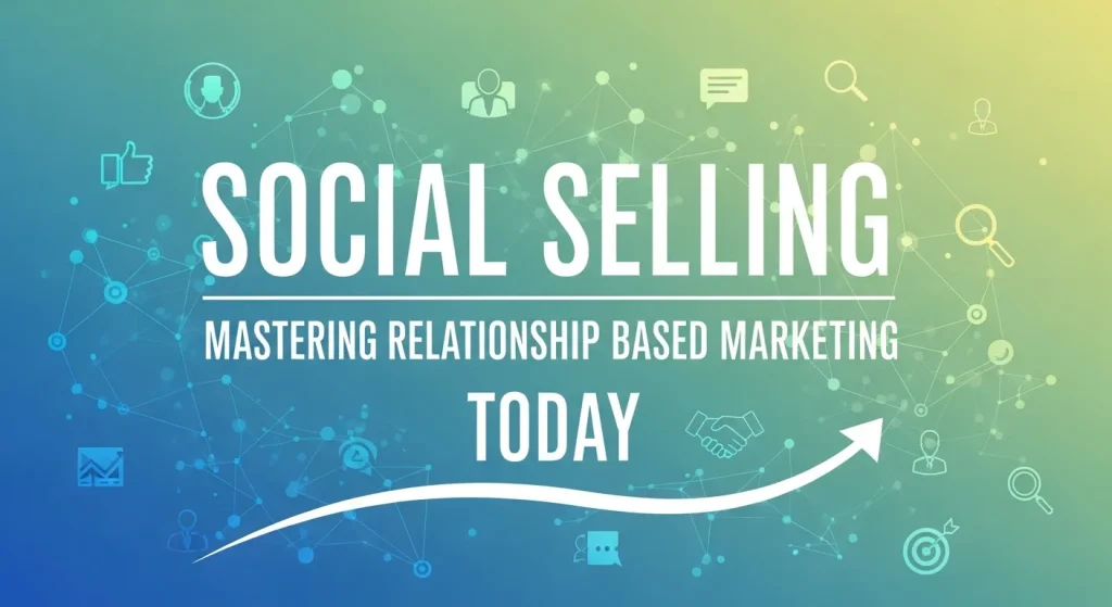 Professional marketer engaging with clients through social media platforms, symbolizing social selling and relationship-based marketing in a digital business environment