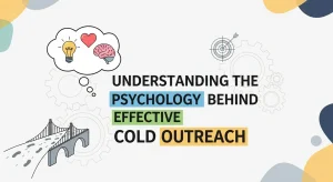 Illustration of a brain with marketing icons, representing the psychology behind effective cold outreach.