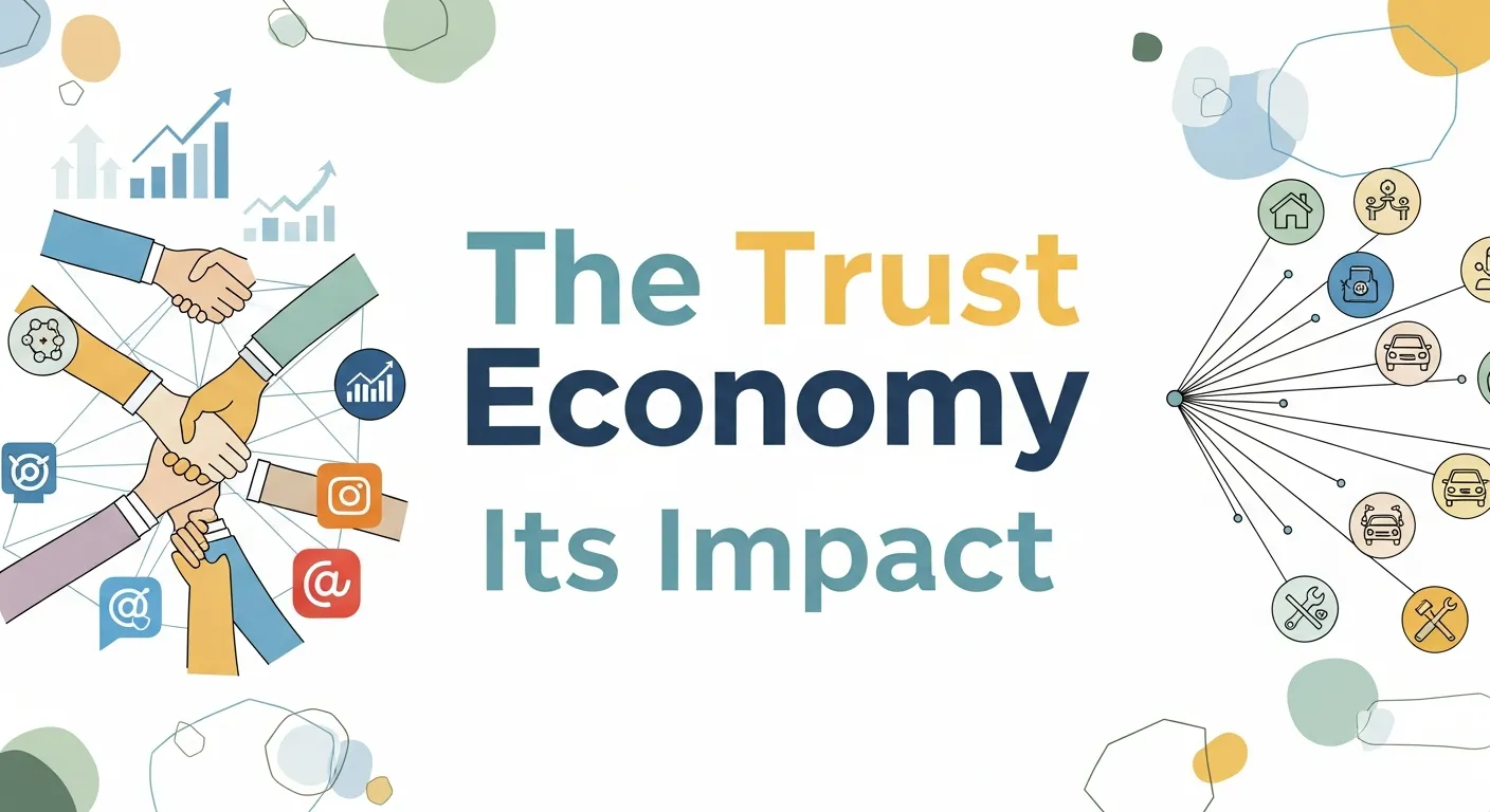 Visual representation of the modern trust economy showing how consumer trust influences digital buying decisions