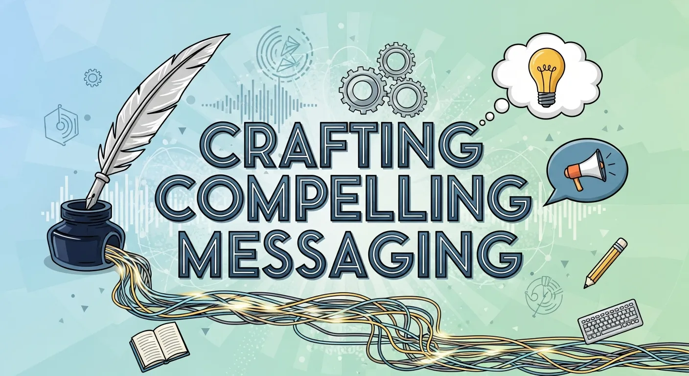 Marketer creating personalized and compelling messaging for outbound marketing campaigns using digital and written notes.