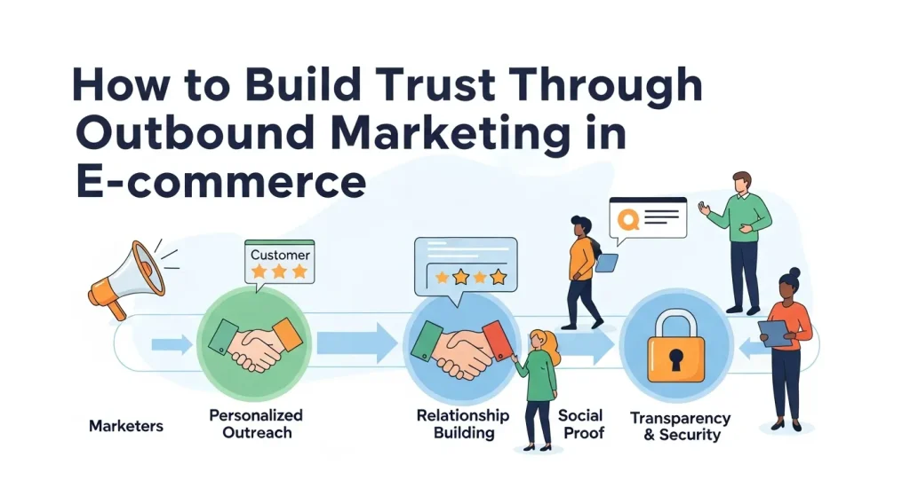 E-commerce team building customer trust through outbound marketing and personalized communication.