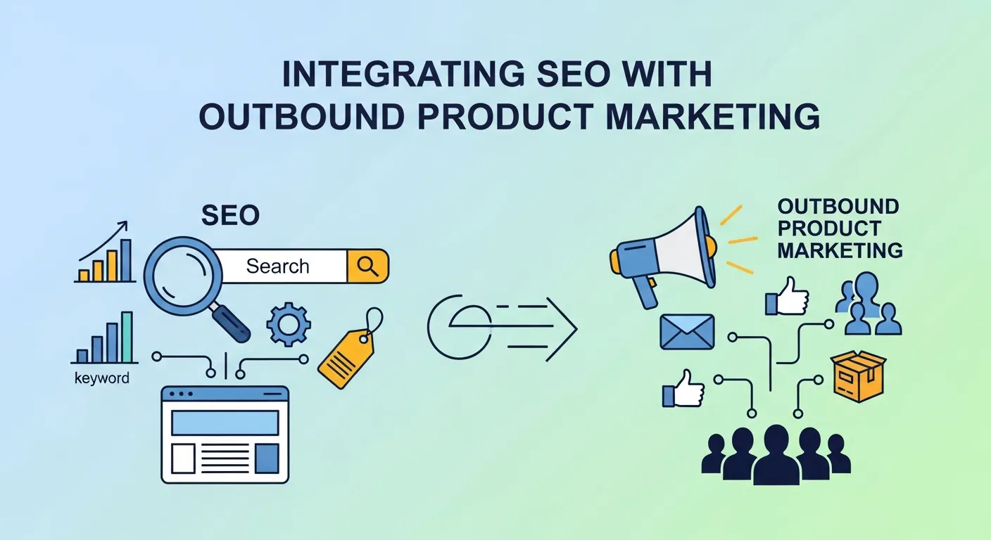 Infographic showing how PR and guest posting build backlinks and boost domain authority in an integrated SEO and outbound product marketing strategy
