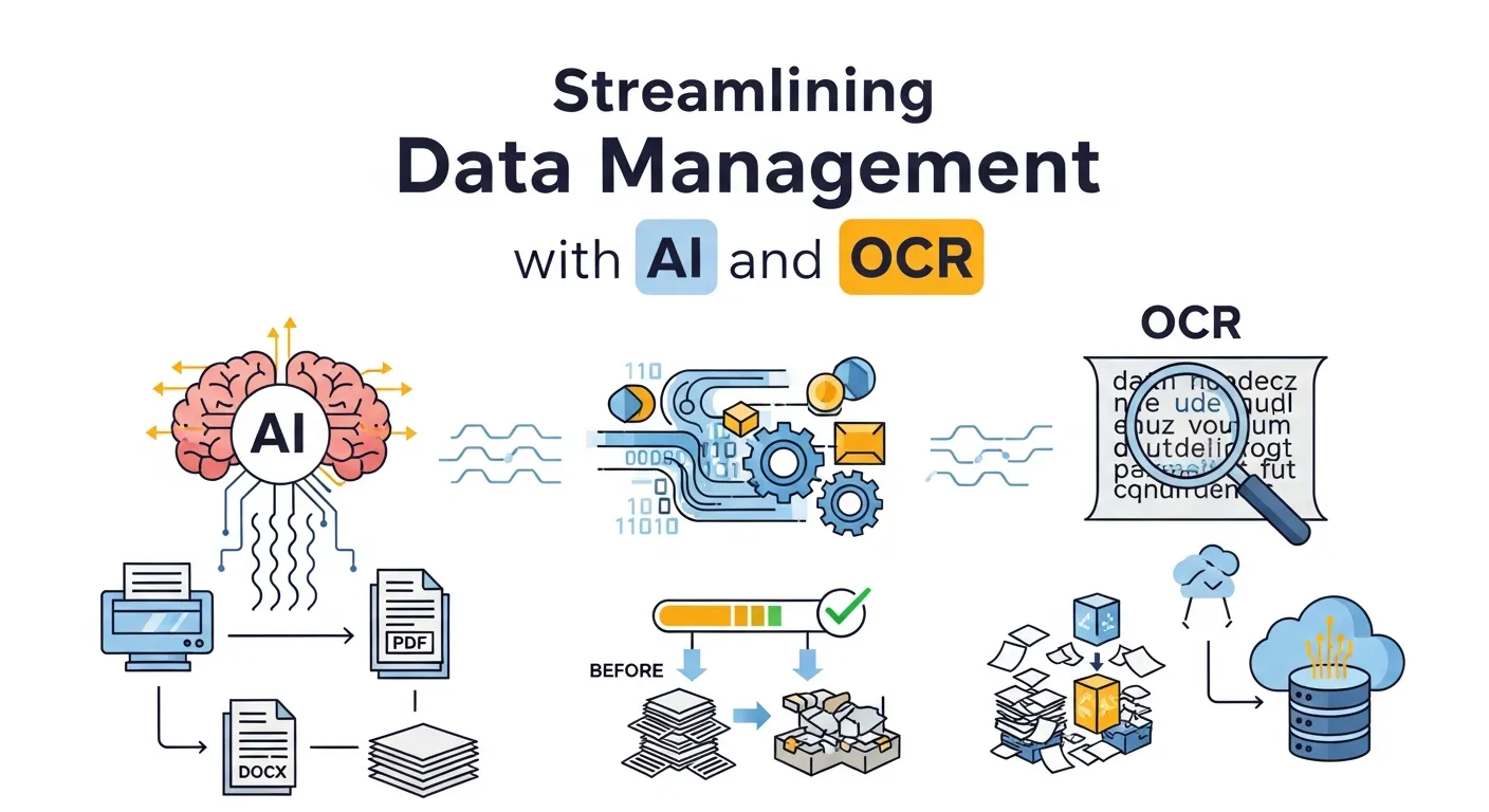 AI and OCR data automation transforming manual data entry into seamless digital workflows for outbound marketing efficiency.