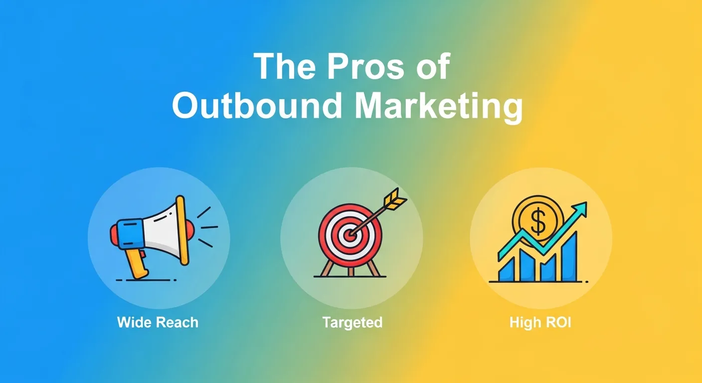 Team of marketers planning outbound campaign strategy, analyzing charts showing brand reach, message control, and quick turnaround results.