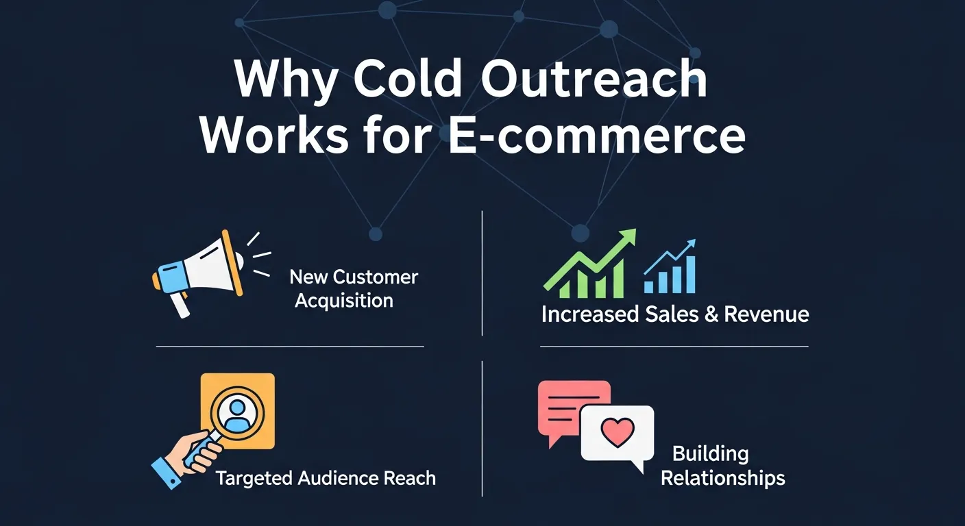 E-commerce marketer reviewing cold outreach email performance data to improve outbound marketing strategy and boost sales.