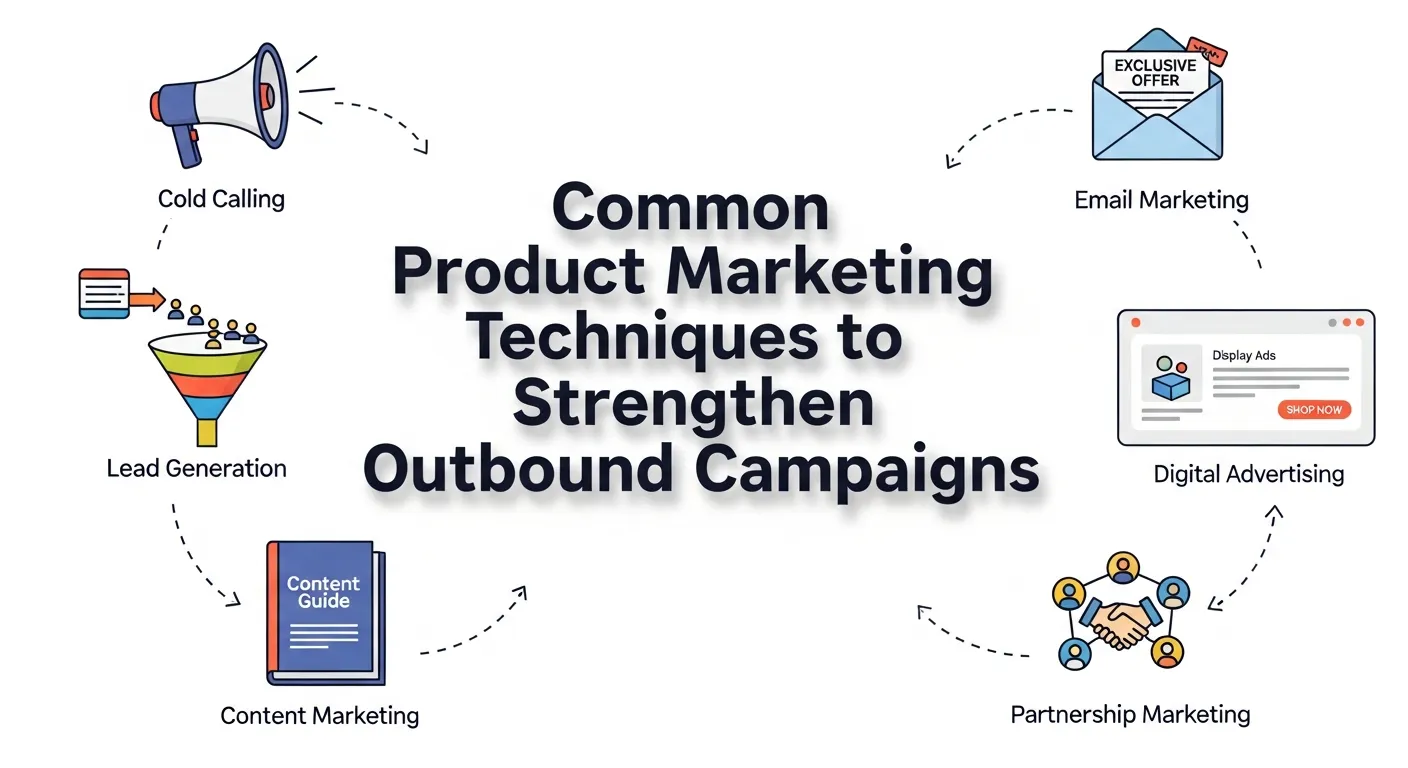 Team analyzing outbound marketing performance metrics and customer data to personalize campaigns and strengthen product promotion strategies