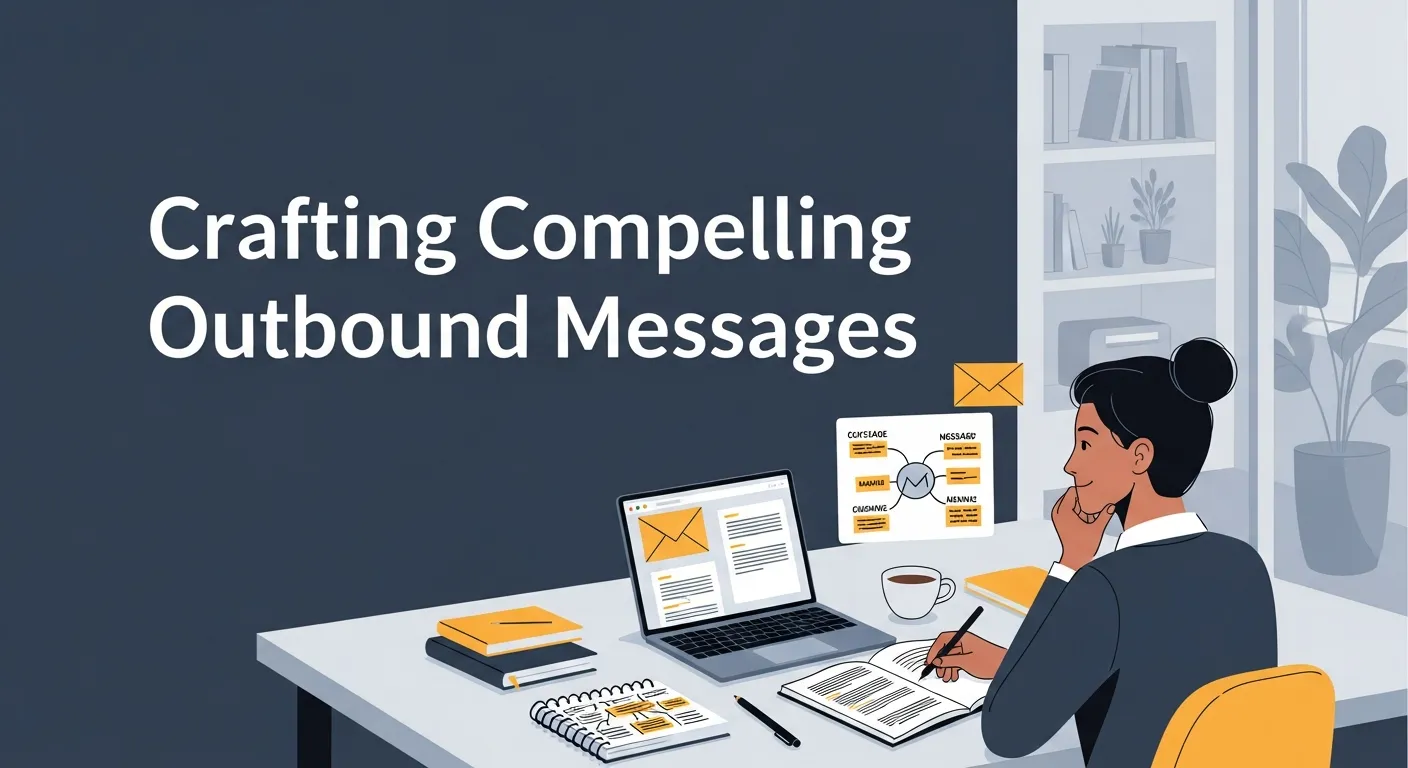 Marketer crafting personalized SaaS outbound marketing messages for email and LinkedIn outreach campaigns