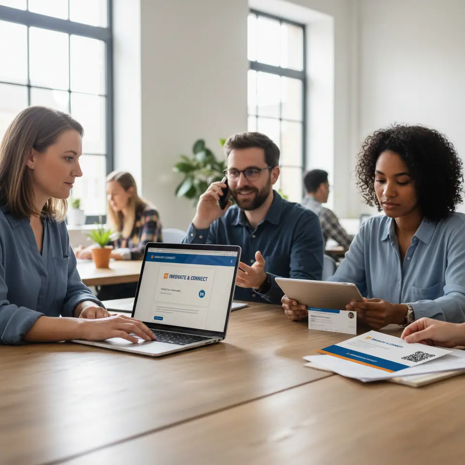 A visual timeline of a multi-channel outbound marketing journey showing coordinated touchpoints: an email send, followed by a voicemail drop, then a LinkedIn message, and finally a direct mail piece—each reinforcing the same brand colors and core message in a logical sequence.