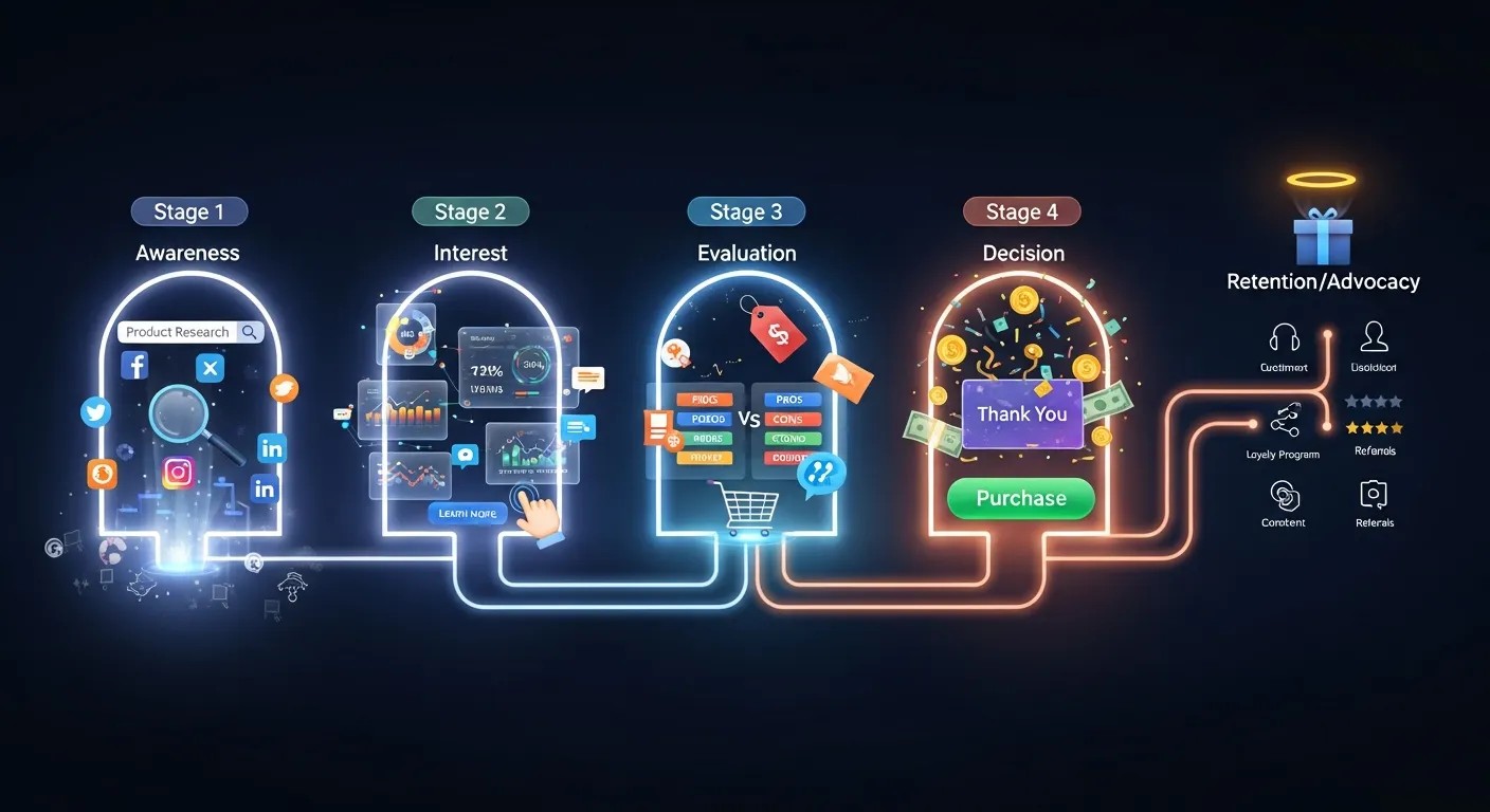 The core stages of a prospect journey